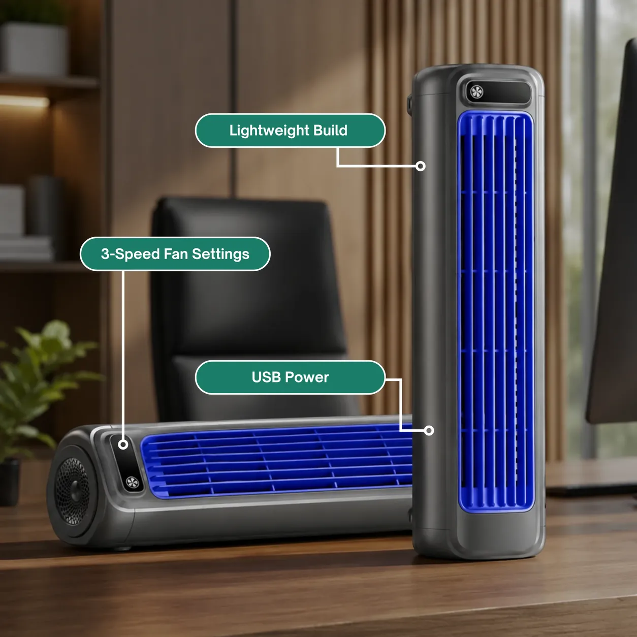 PolarBreeze Pro: lightweight build and 3-speed fan settings